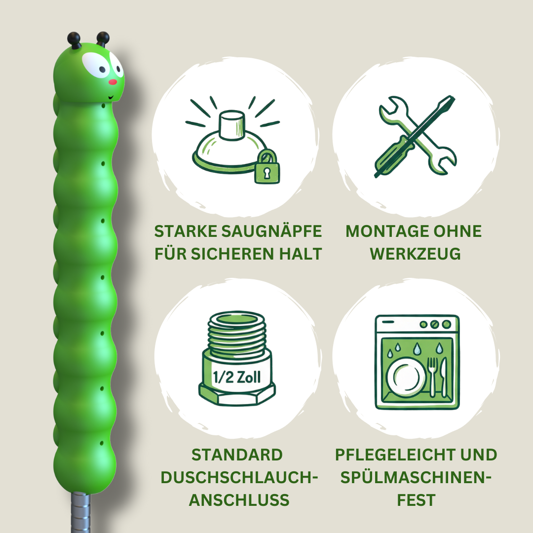 Kinderdusche Wasch Wurm Willi - Familienpaket