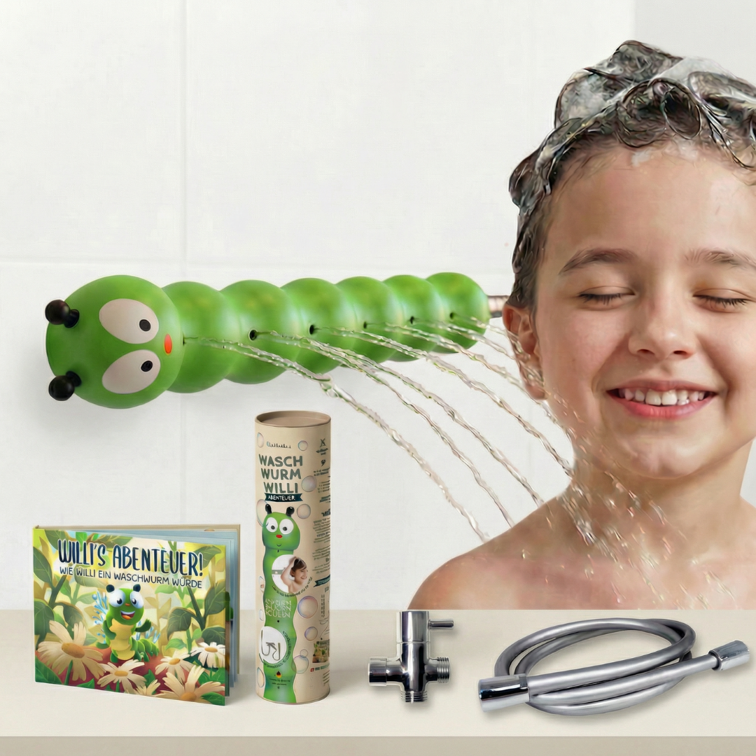 Kinderdusche Wasch Wurm Willi - Familienpaket